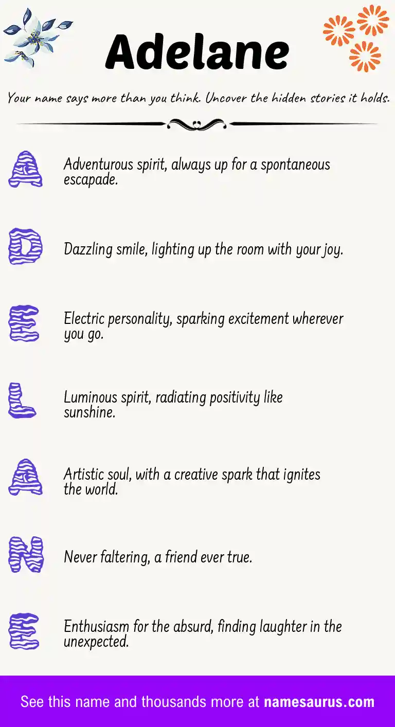 Acrostic poem about Adelane.