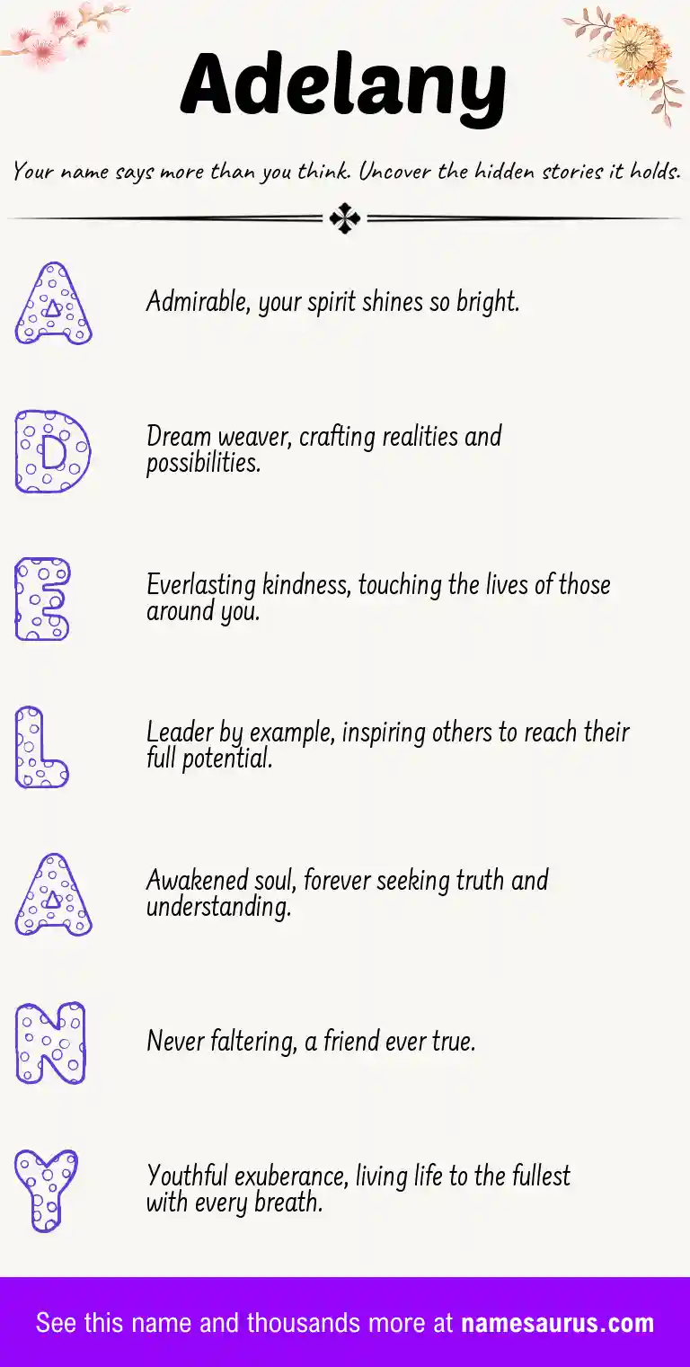 Acrostic poem about Adelany.