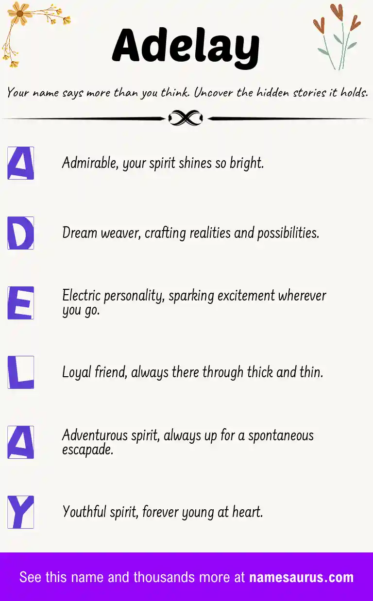 Acrostic poem about Adelay.