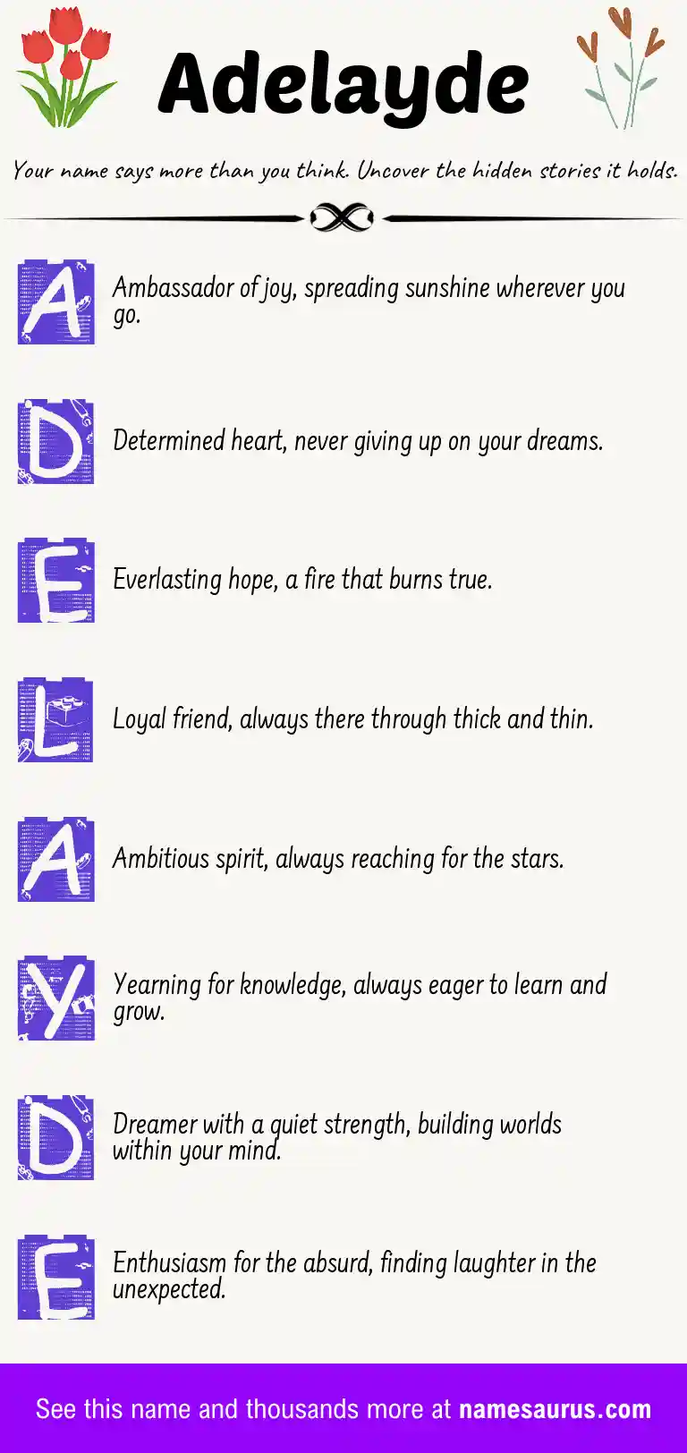 Acrostic poem about Adelayde.