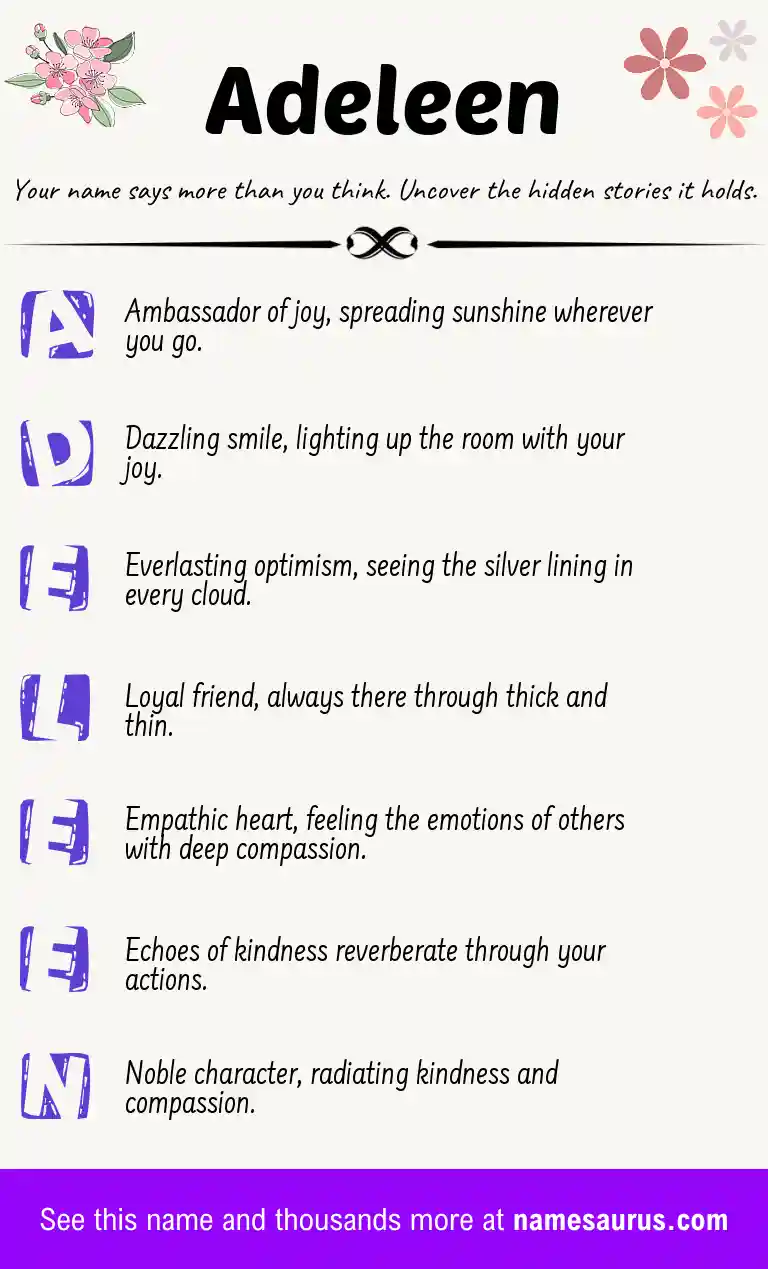 Acrostic poem about Adeleen.