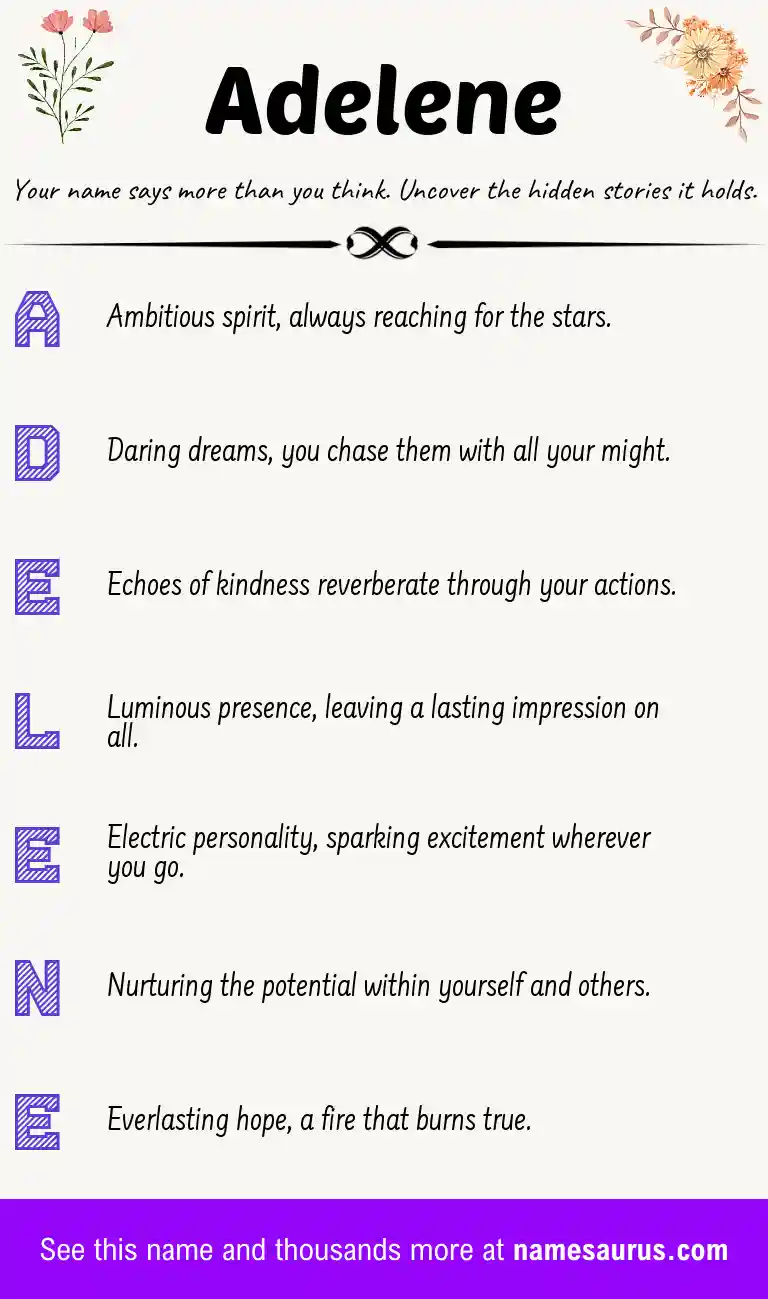 Acrostic poem about Adelene.