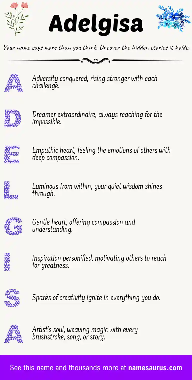 Acrostic poem about Adelgisa.