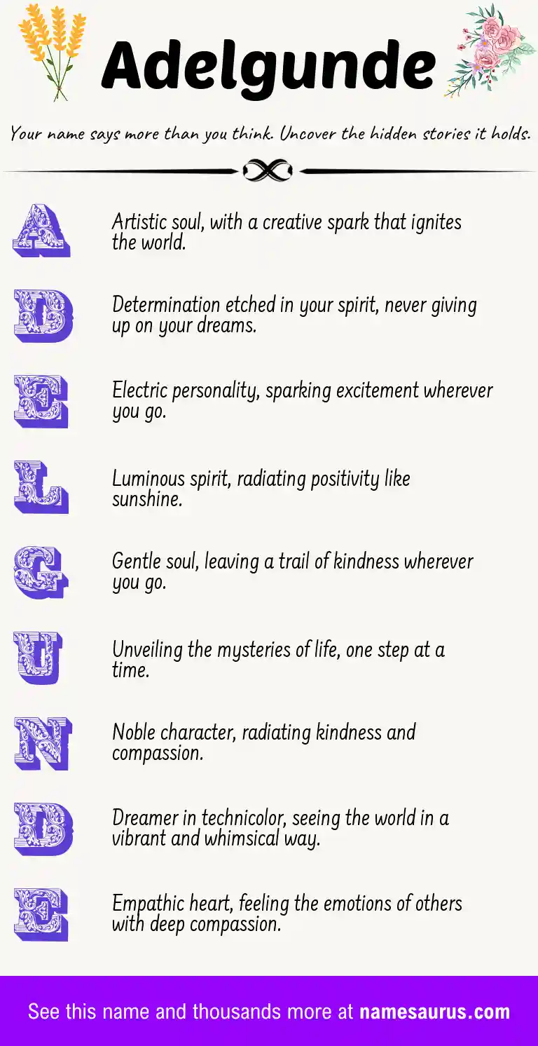Acrostic poem about Adelgunde.