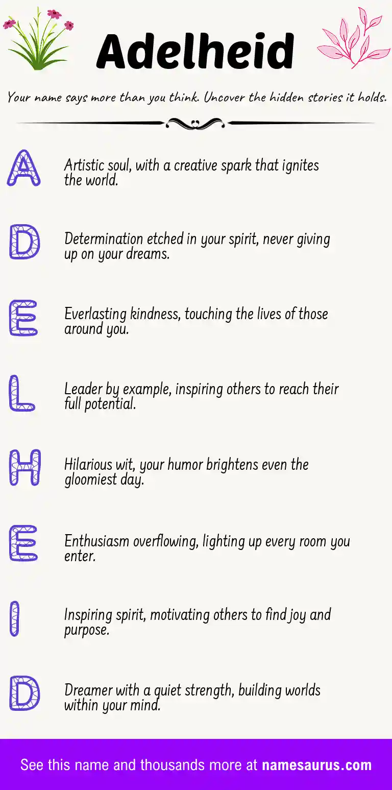 Acrostic poem about Adelheid.