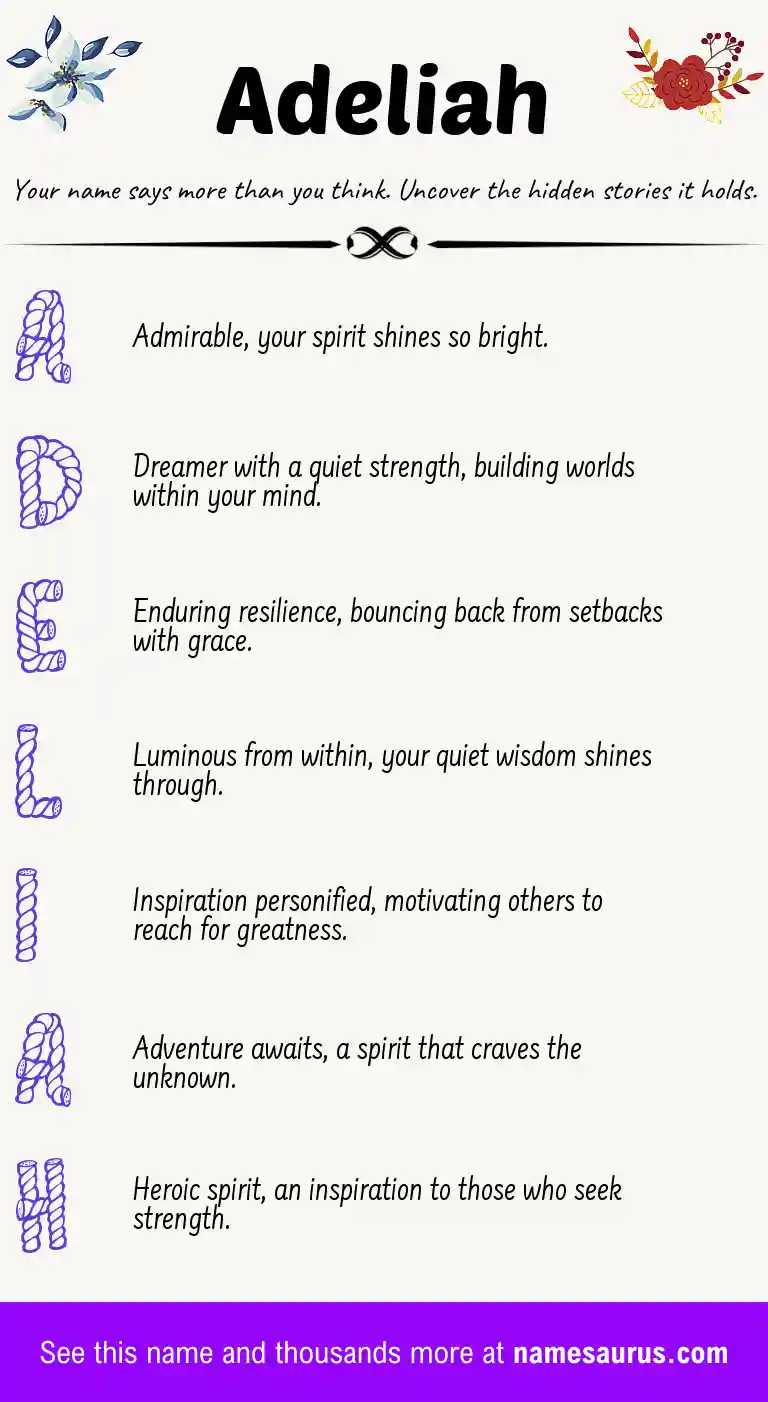 Acrostic poem about Adeliah.