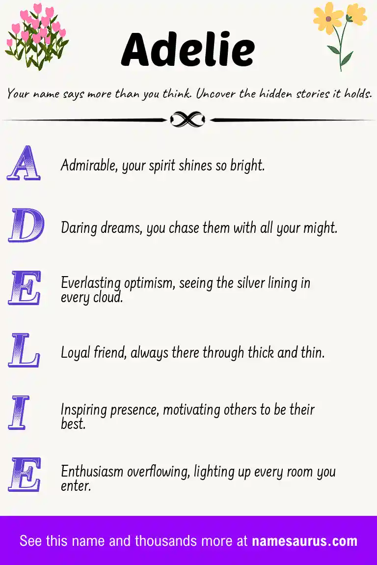 Acrostic poem about Adelie.
