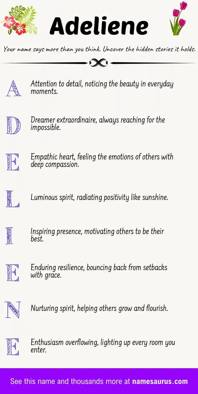 Acrostic poem about Adeliene.