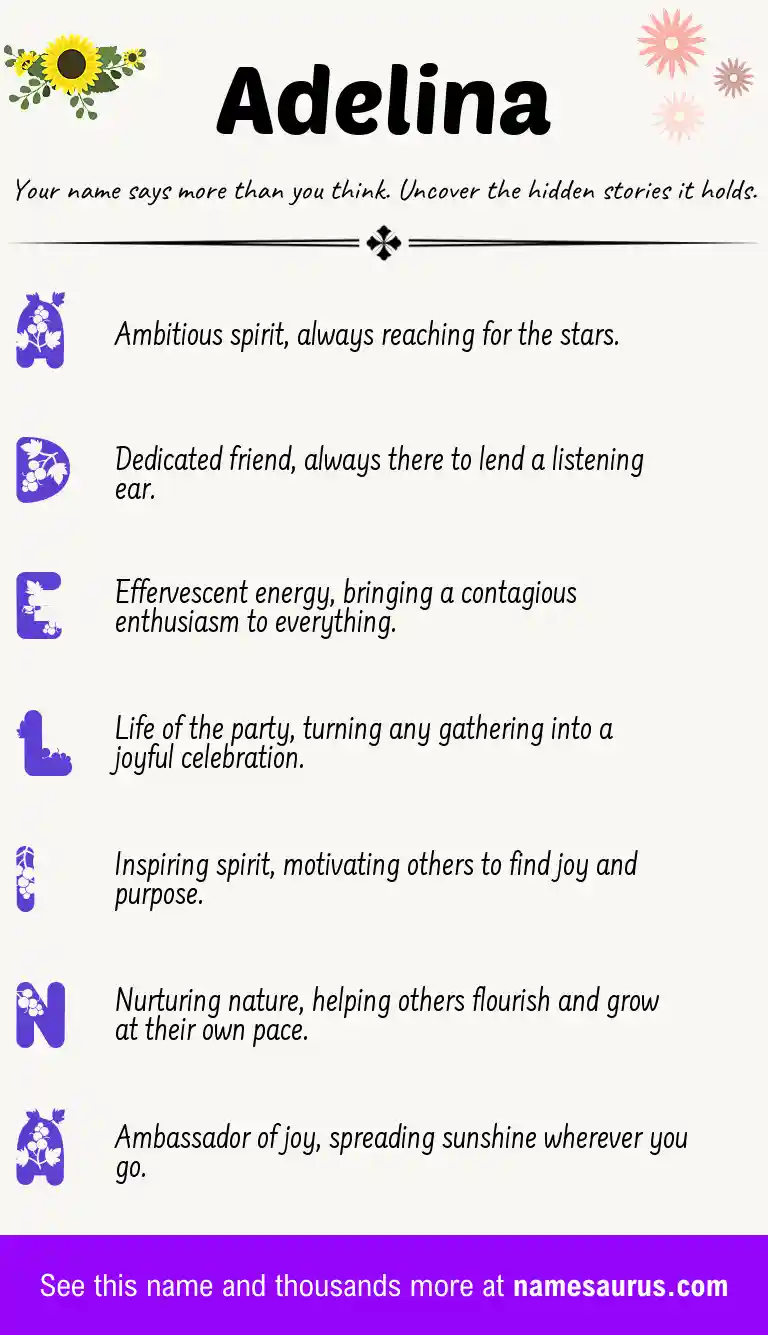 Acrostic poem about Adelina.