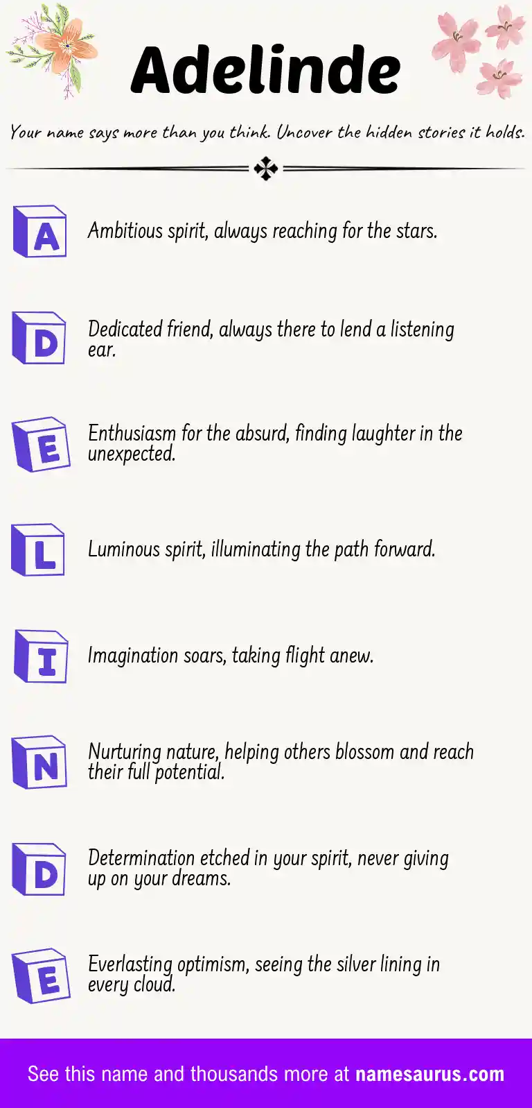Acrostic poem about Adelinde.