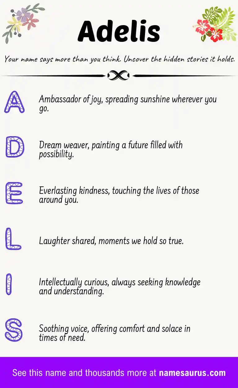Acrostic poem about Adelis.