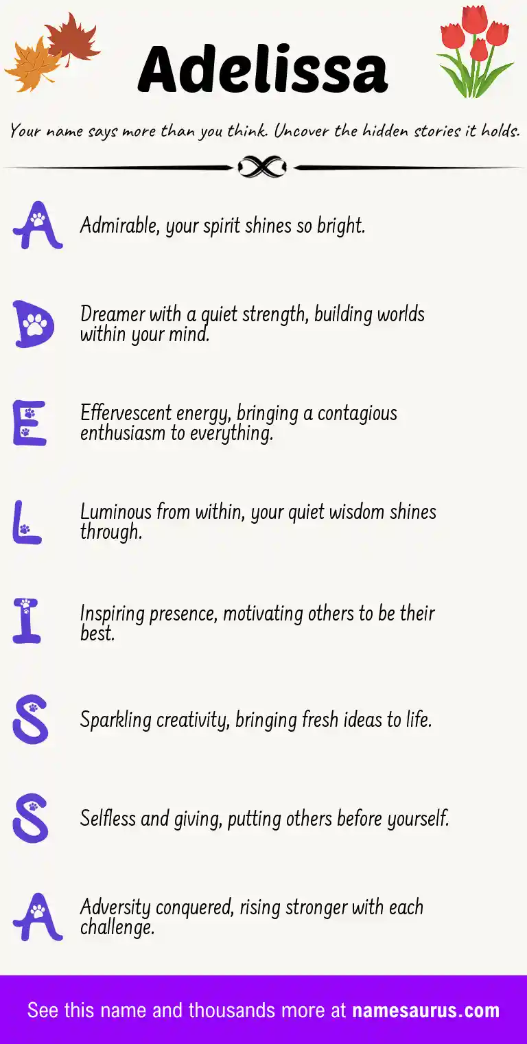 Acrostic poem about Adelissa.