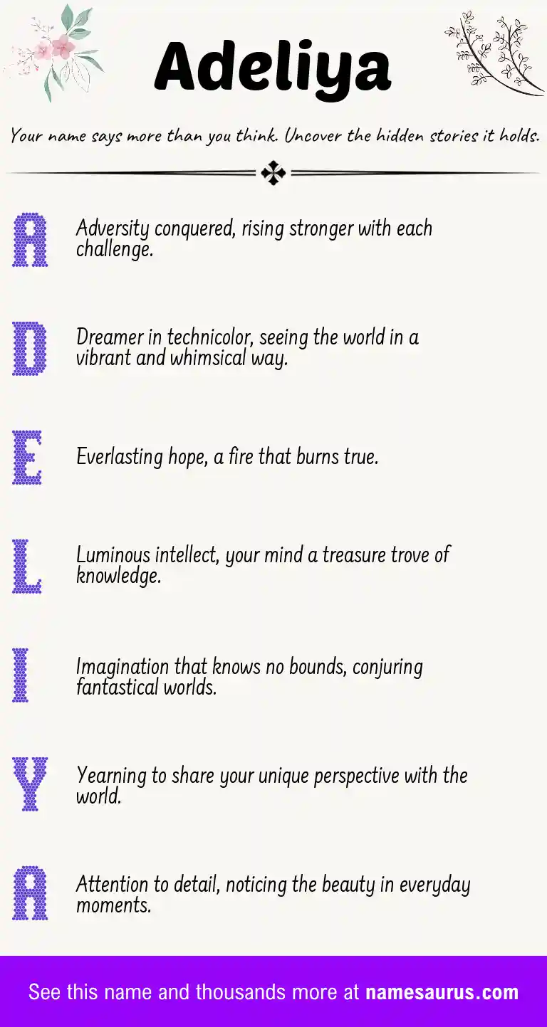 Acrostic poem about Adeliya.