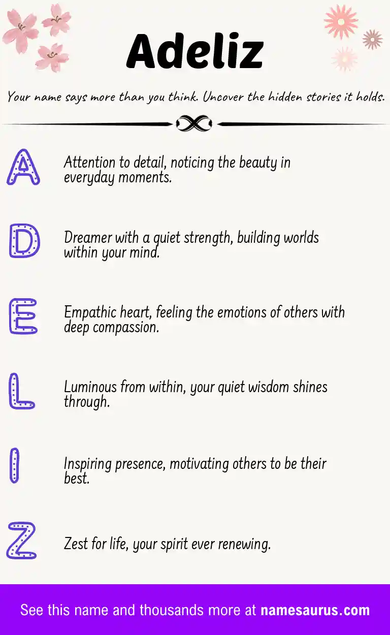 Acrostic poem about Adeliz.