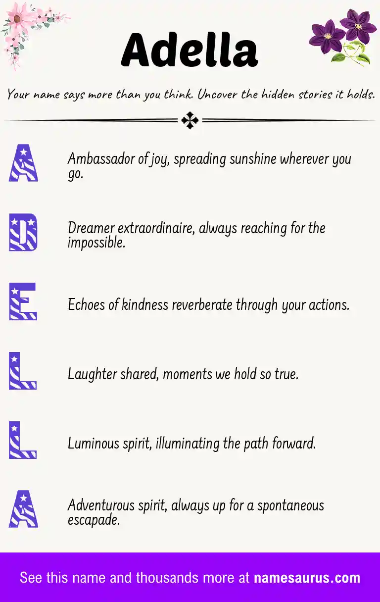 Acrostic poem about Adella.