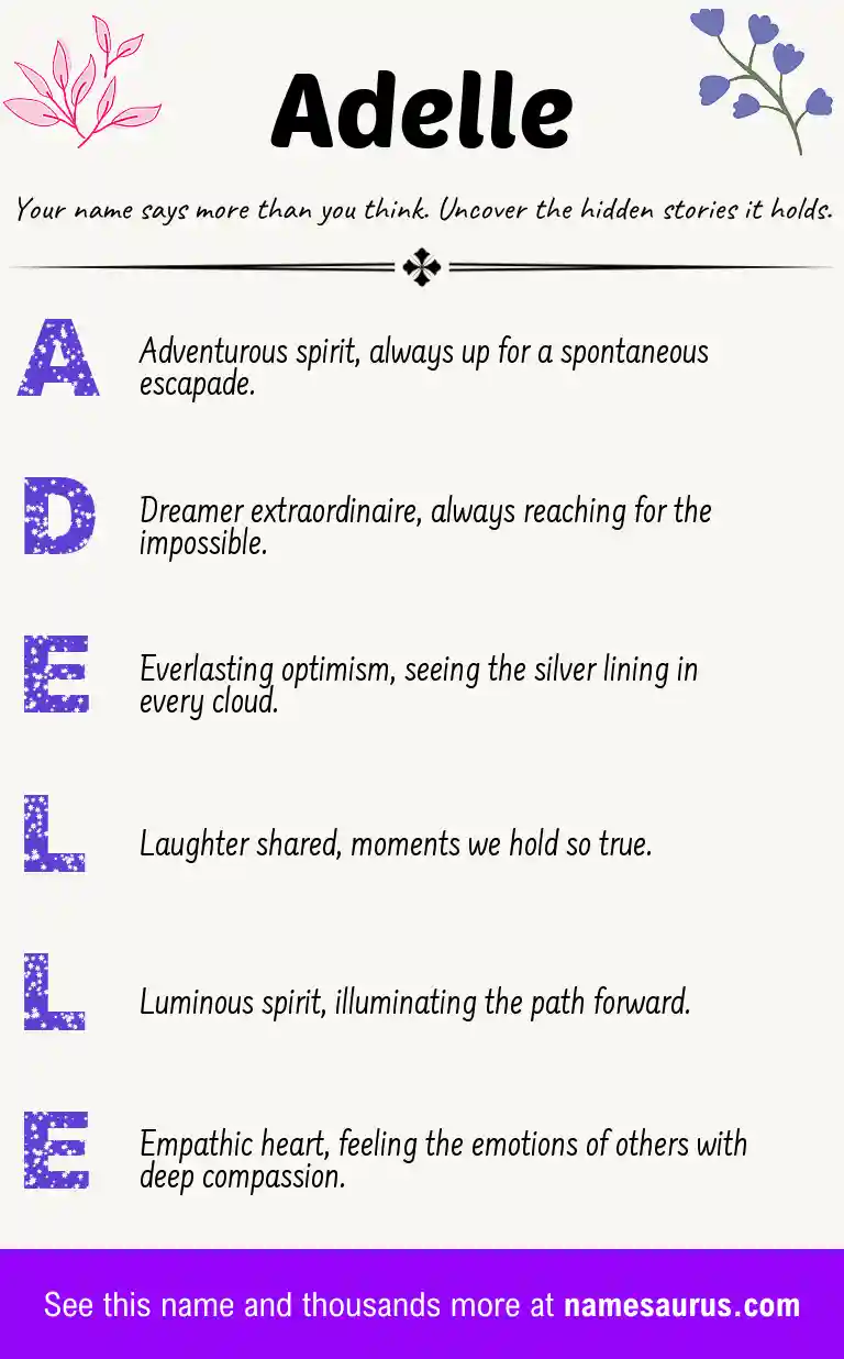 Acrostic poem about Adelle.