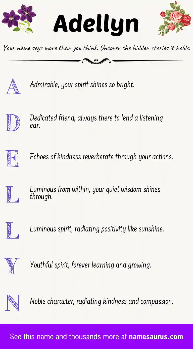Acrostic poem about Adellyn.
