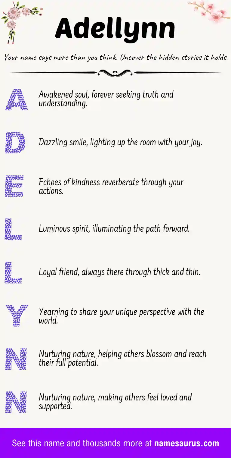 Acrostic poem about Adellynn.