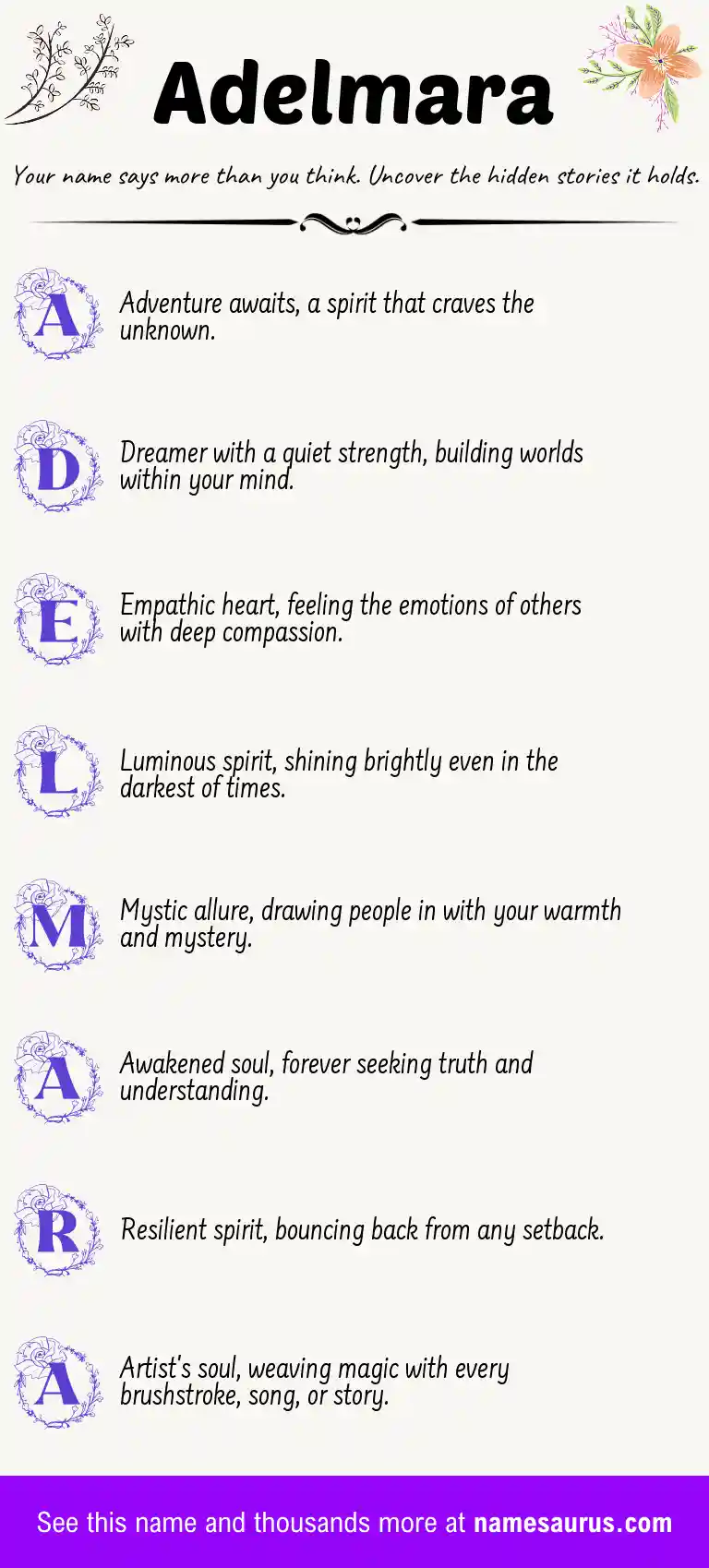 Acrostic poem about Adelmara.