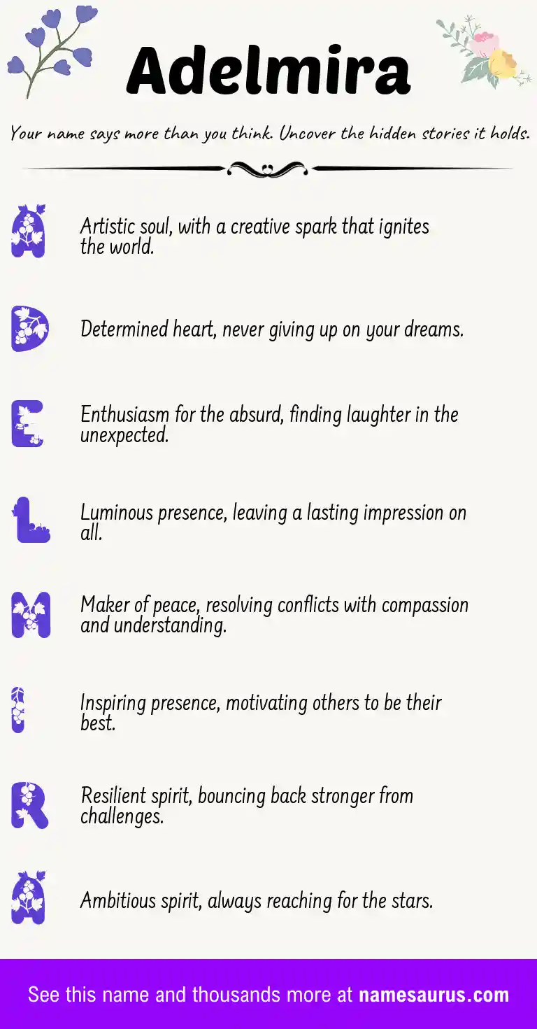Acrostic poem about Adelmira.