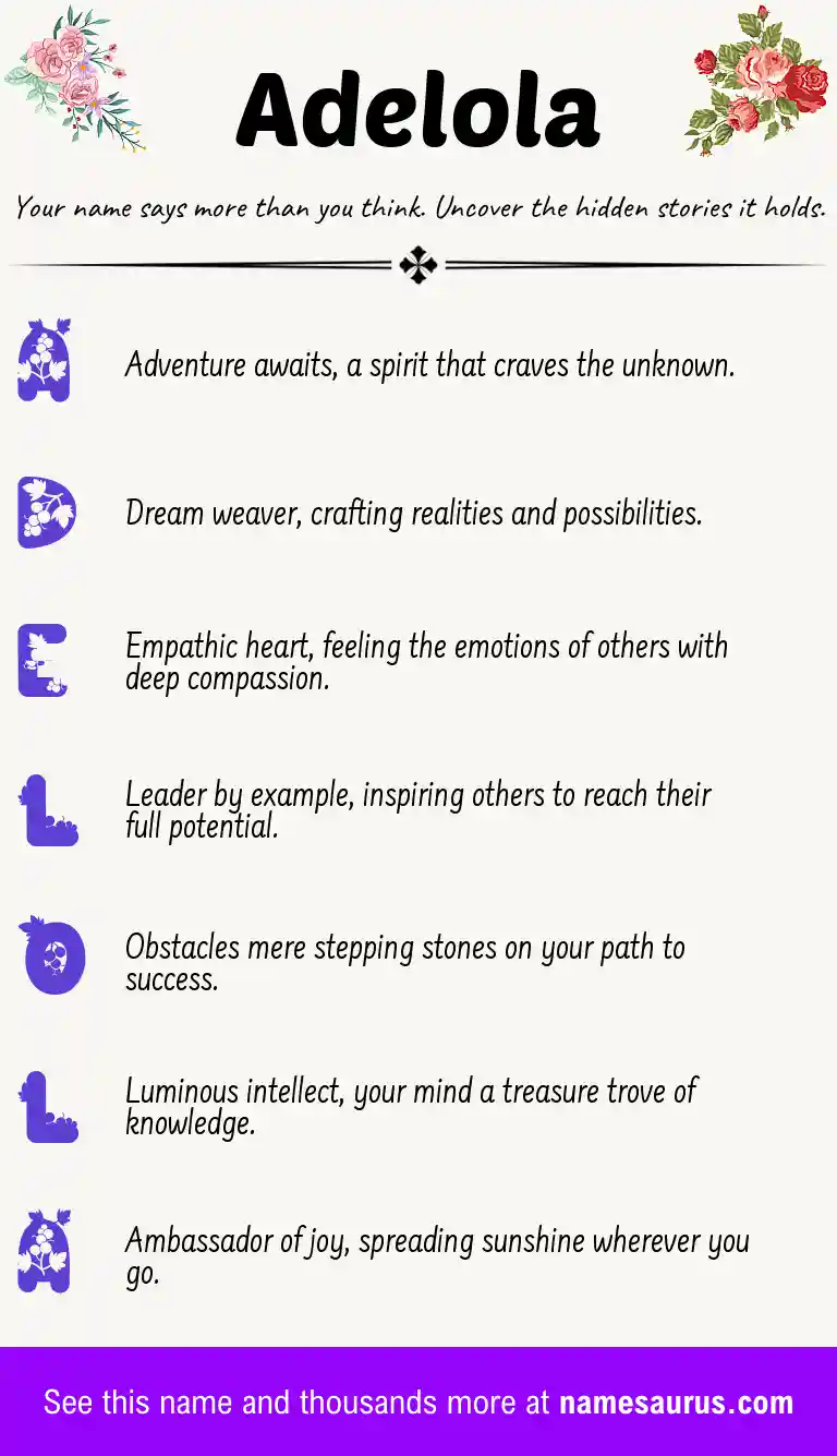 Acrostic poem about Adelola.