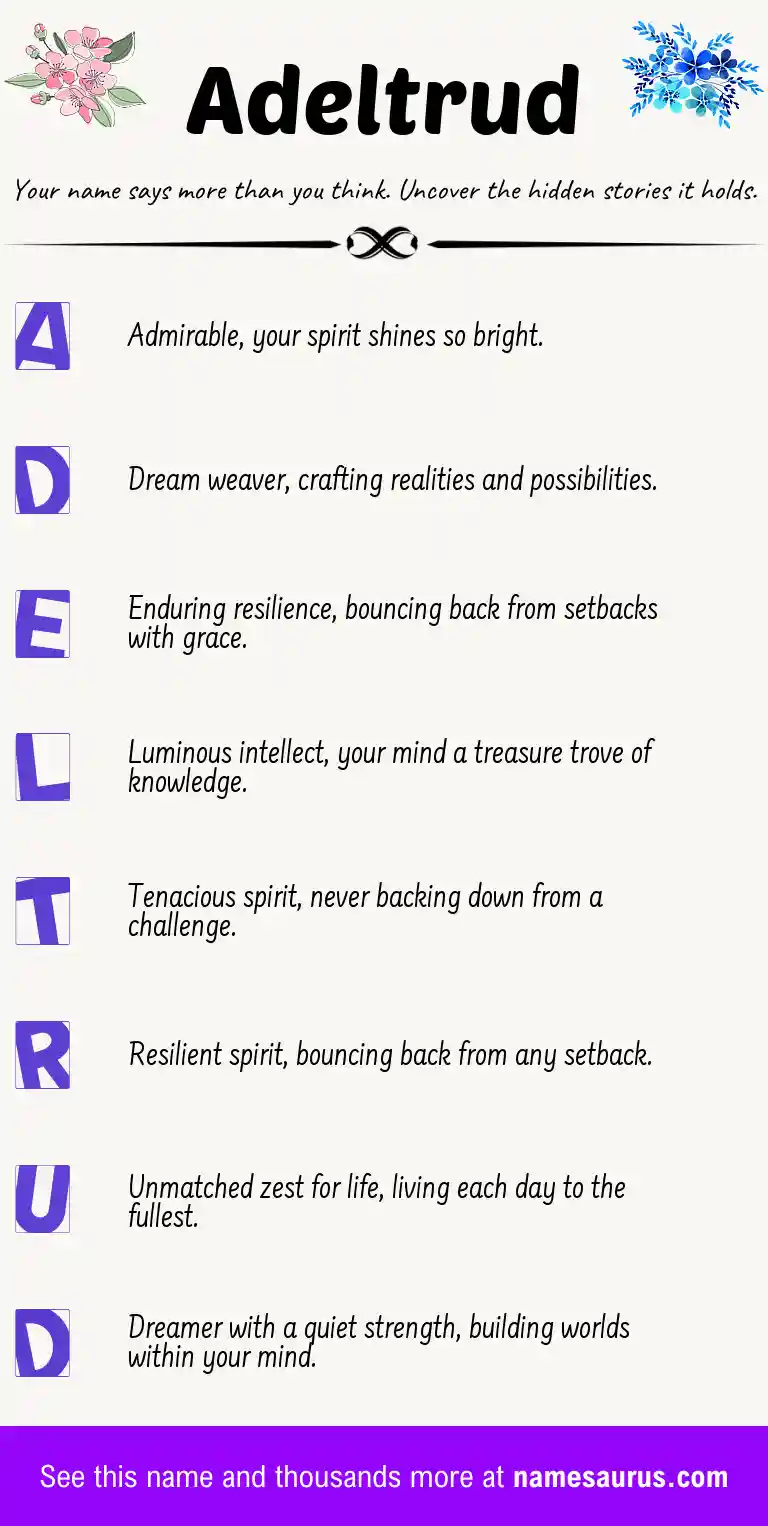 Acrostic poem about Adeltrud.