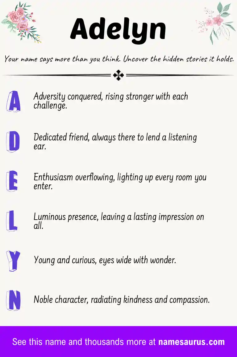 Acrostic poem about Adelyn.