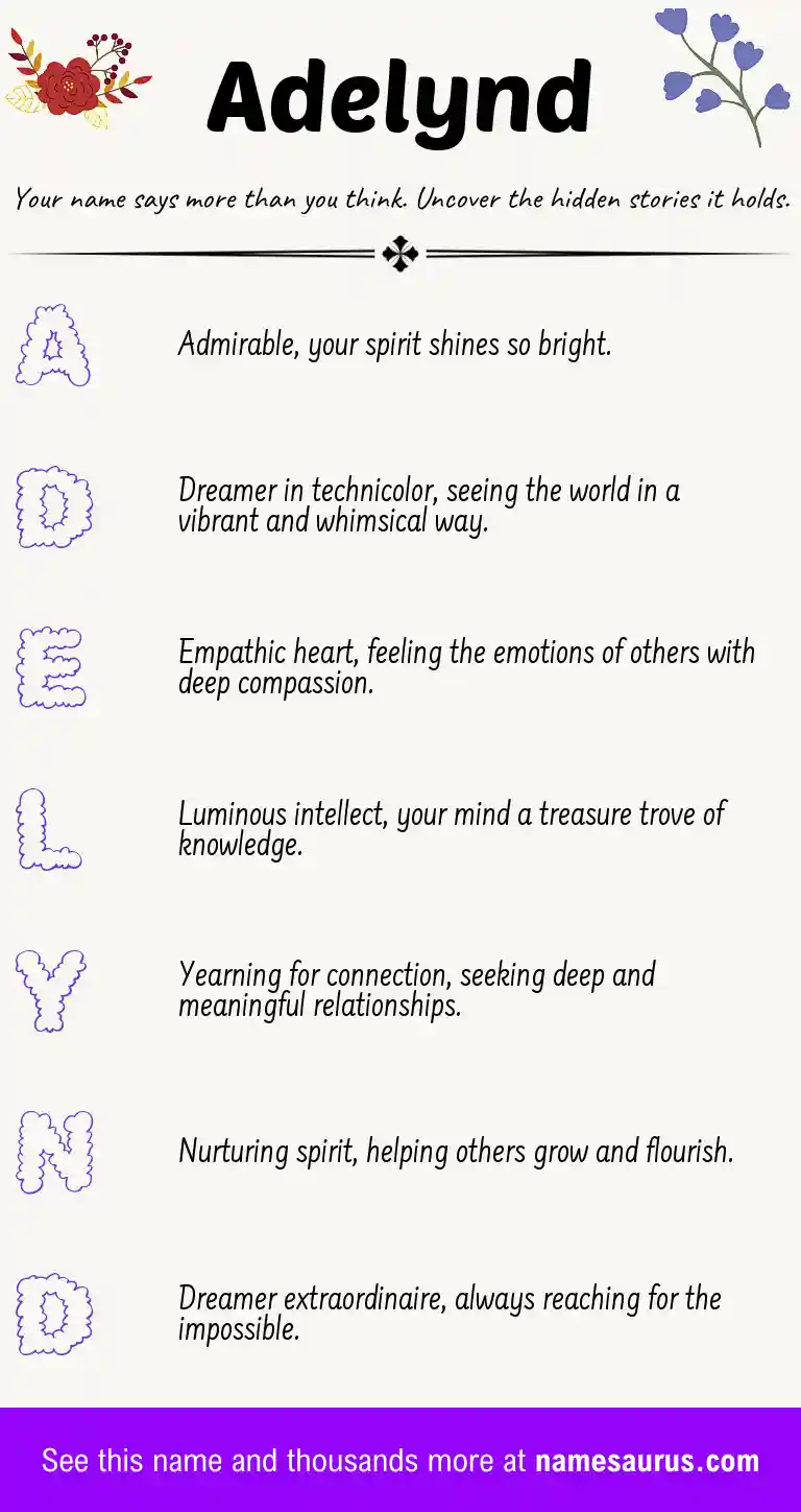 Acrostic poem about Adelynd.