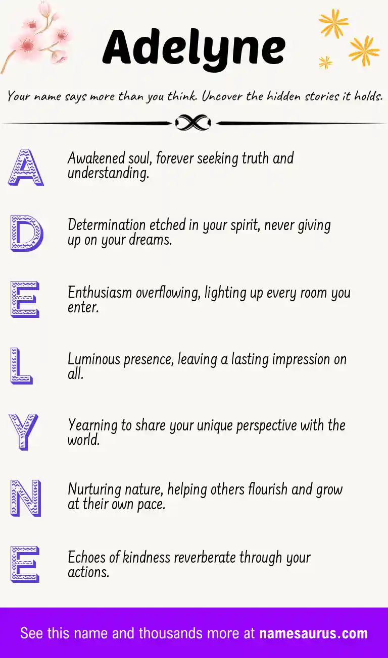 Acrostic poem about Adelyne.