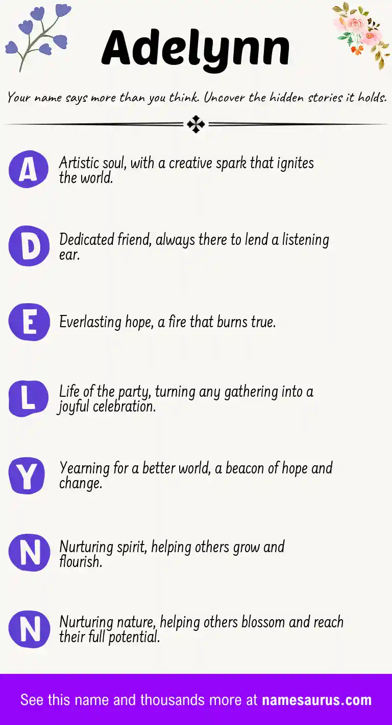 Acrostic poem about Adelynn.