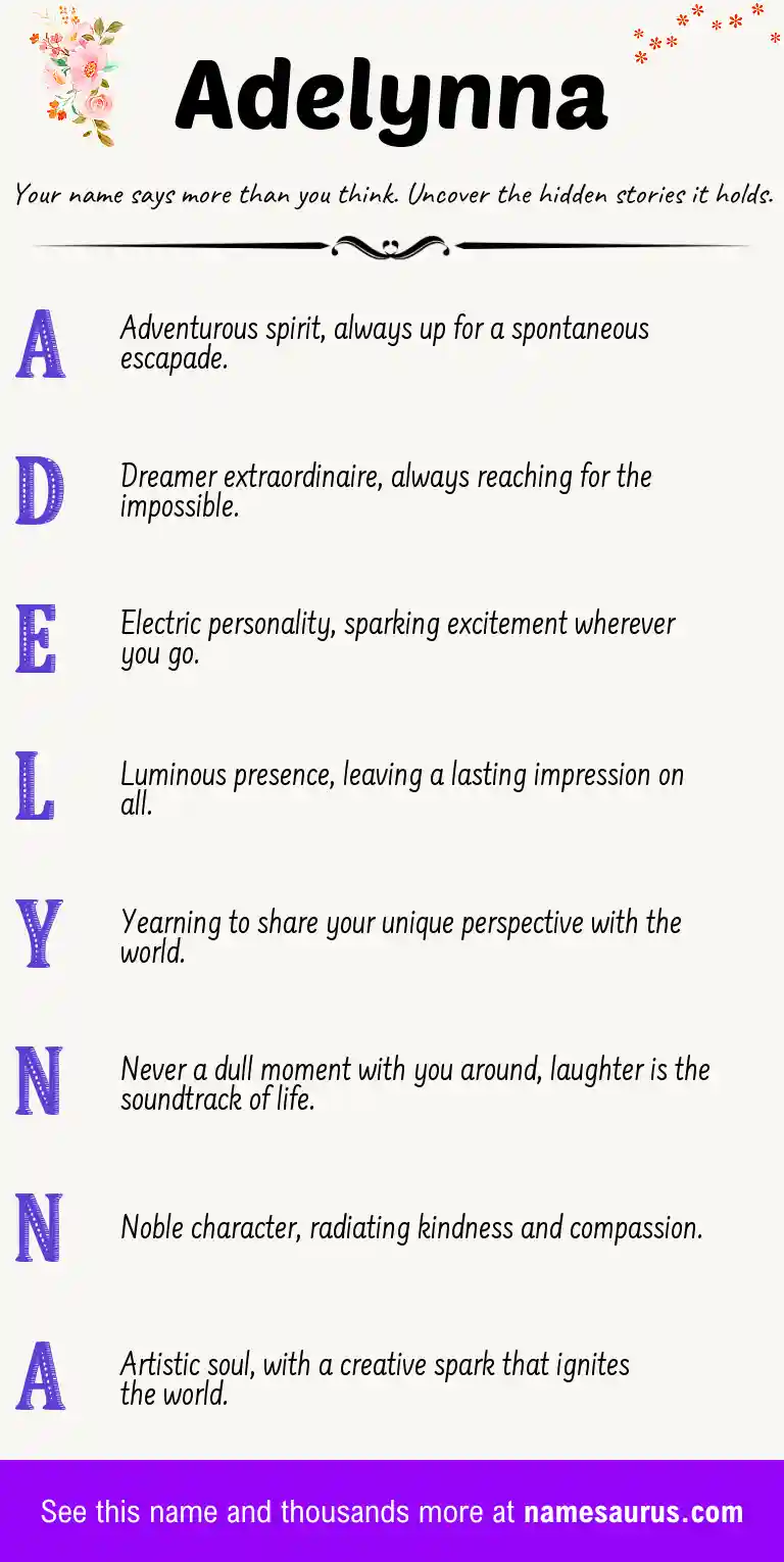 Acrostic poem about Adelynna.