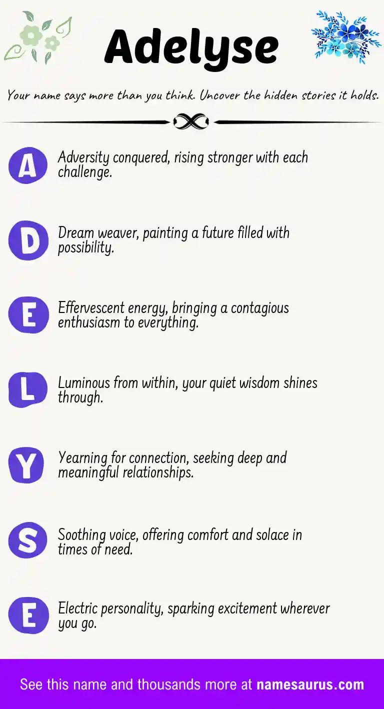 Acrostic poem about Adelyse.