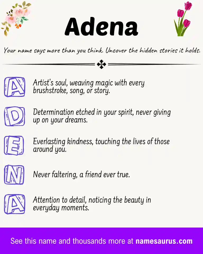 Acrostic poem about Adena.