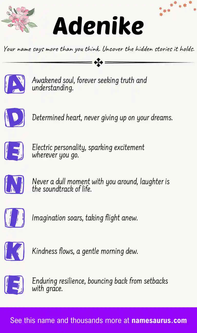 Acrostic poem about Adenike.