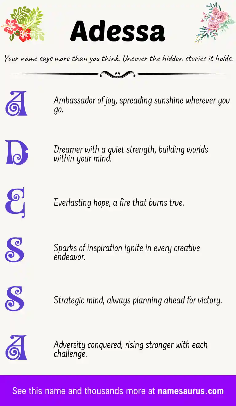 Acrostic poem about Adessa.