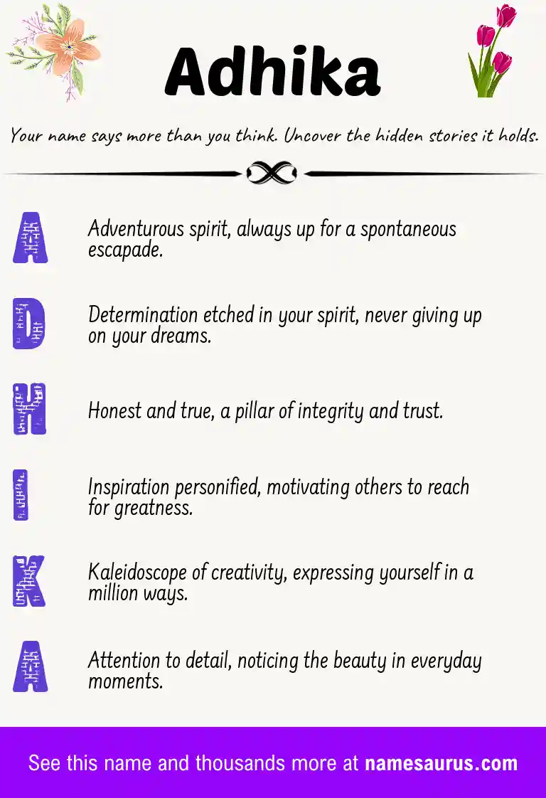 Acrostic poem about Adhika.