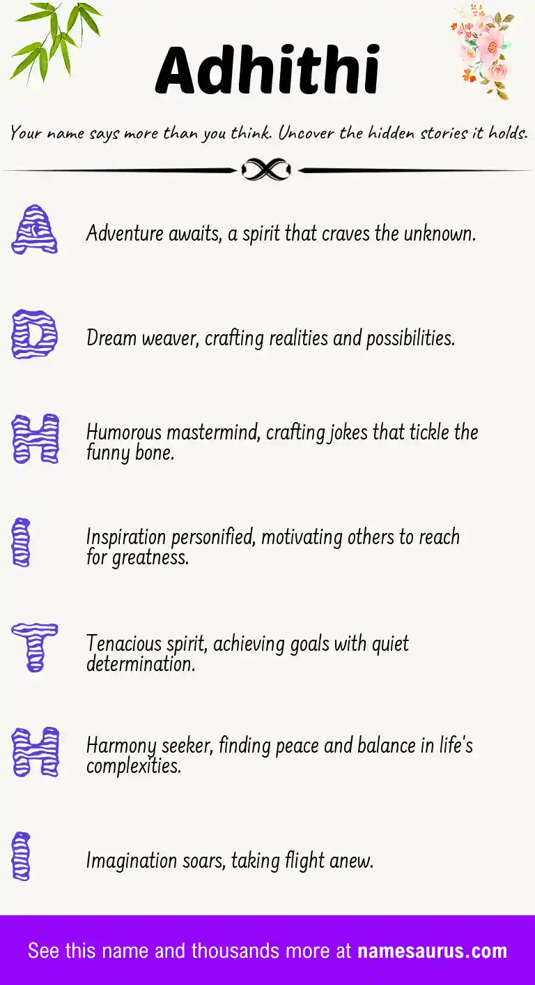 Acrostic poem about Adhithi.