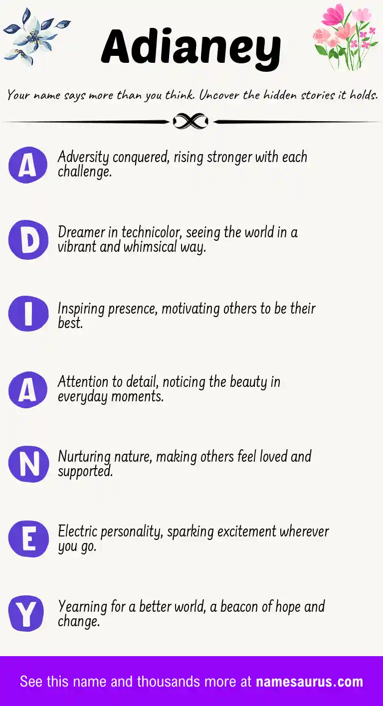 Acrostic poem about Adianey.