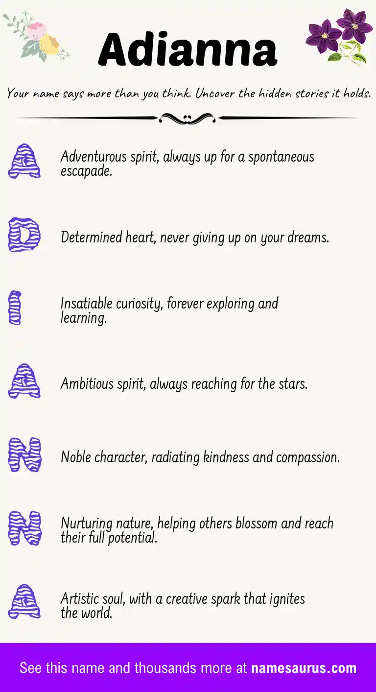 Acrostic poem about Adianna.