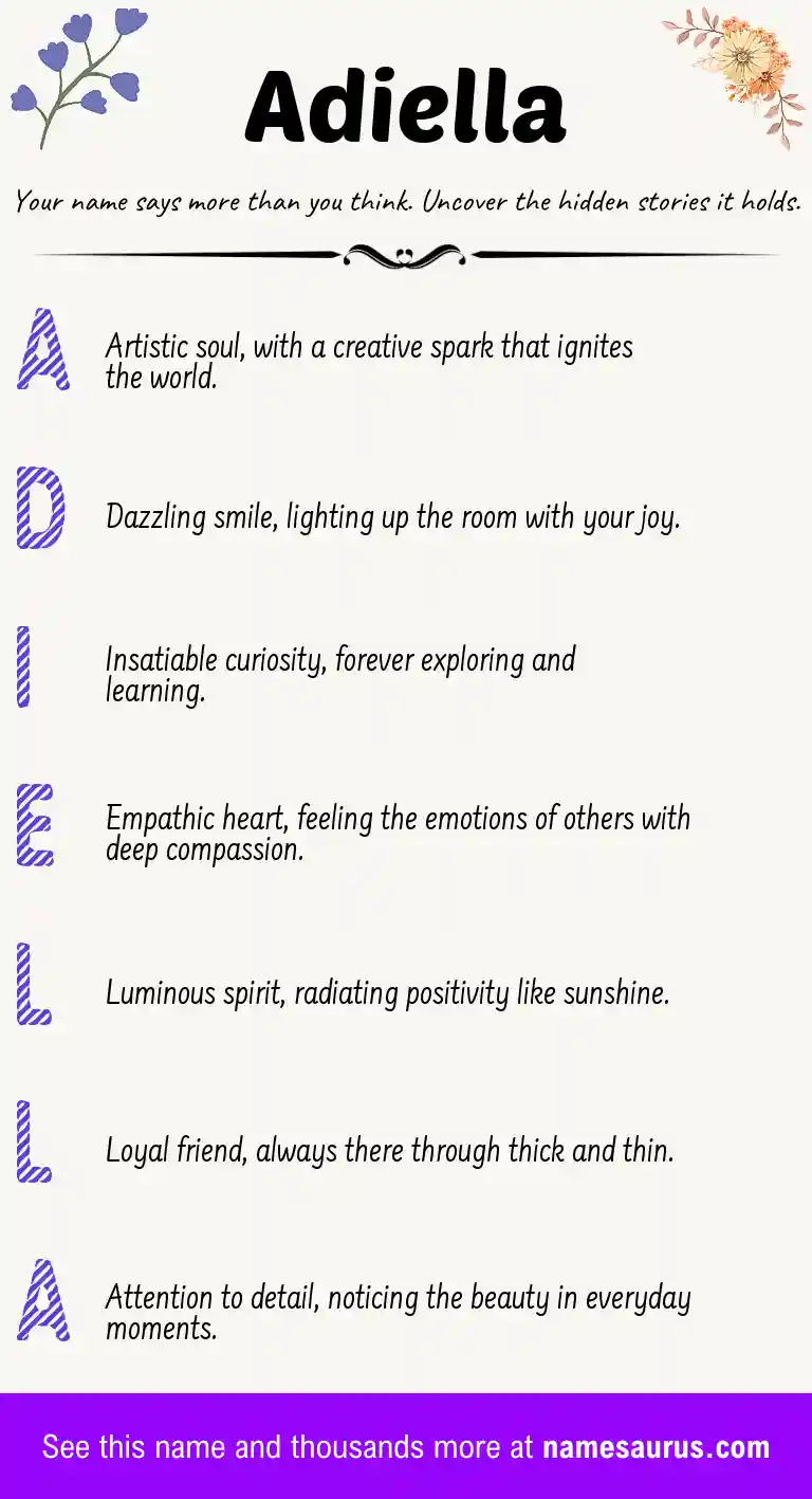 Acrostic poem about Adiella.
