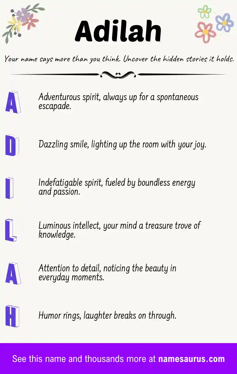 Acrostic poem about Adilah.
