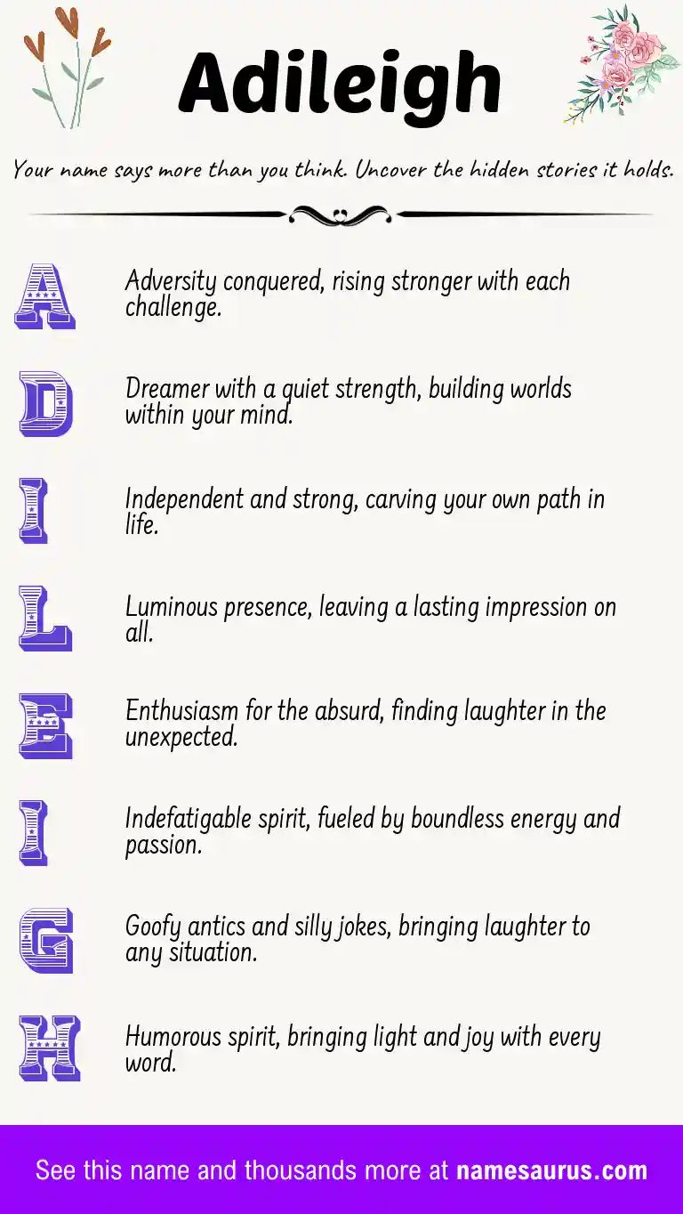 Acrostic poem about Adileigh.