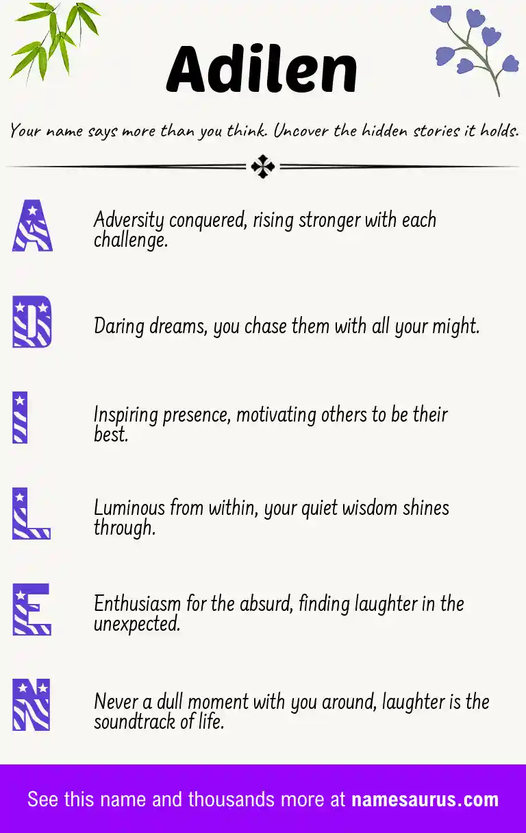 Acrostic poem about Adilen.