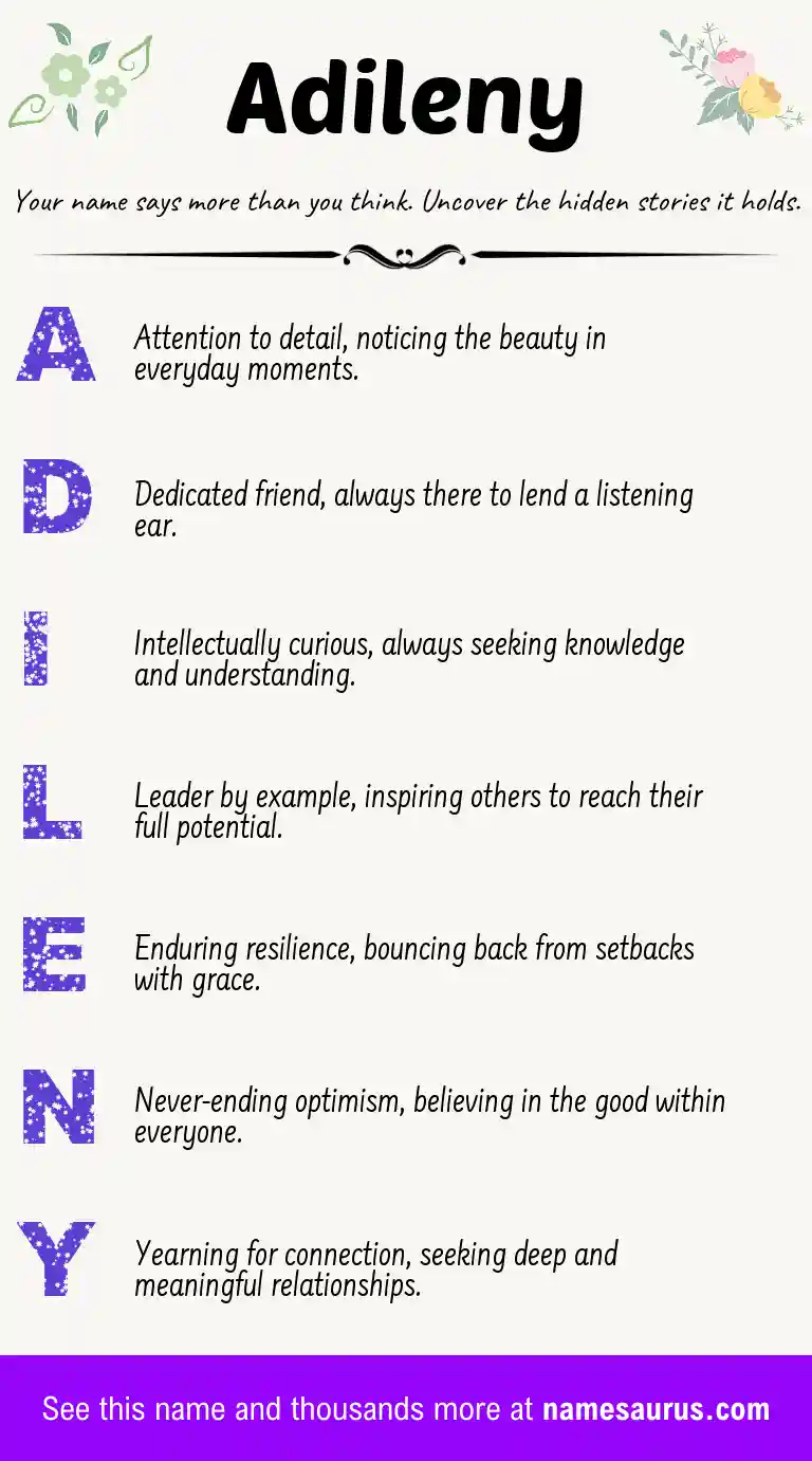 Acrostic poem about Adileny.