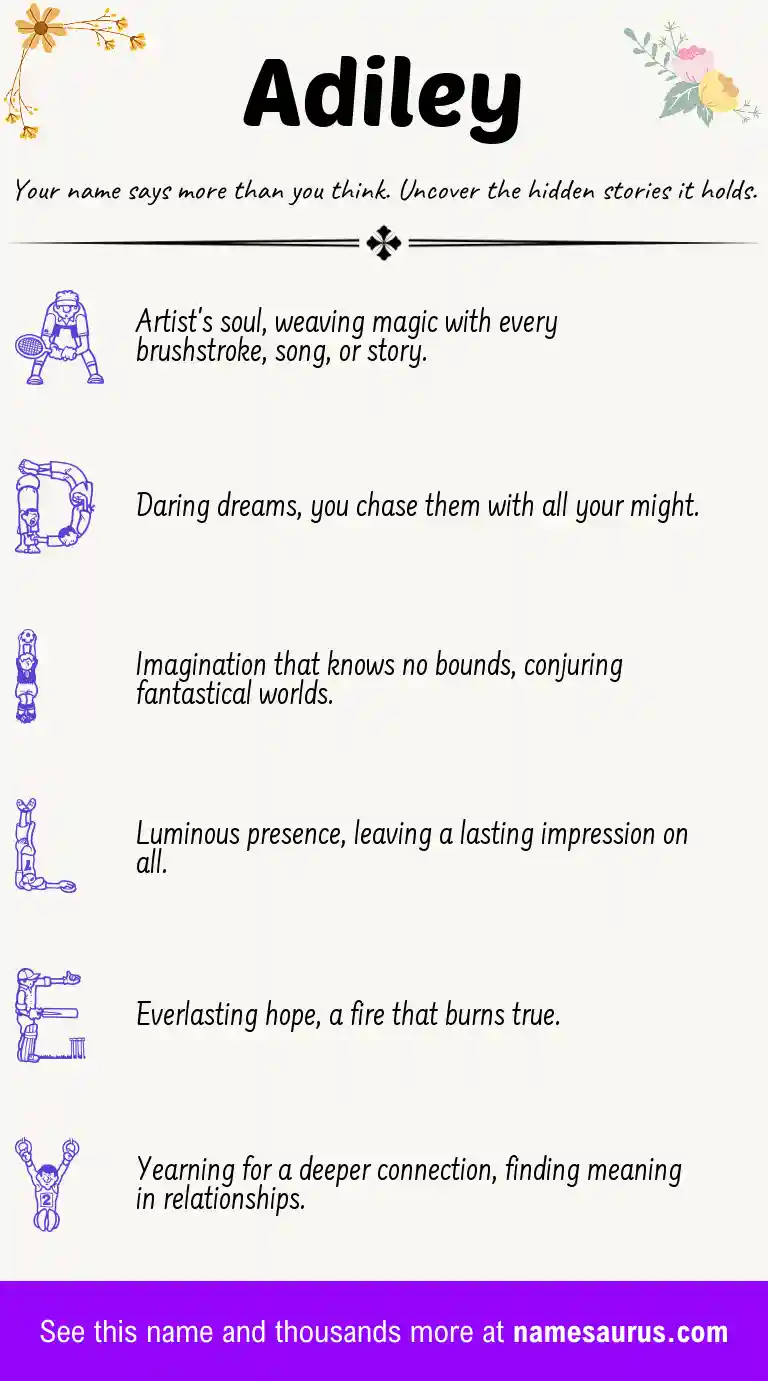 Acrostic poem about Adiley.