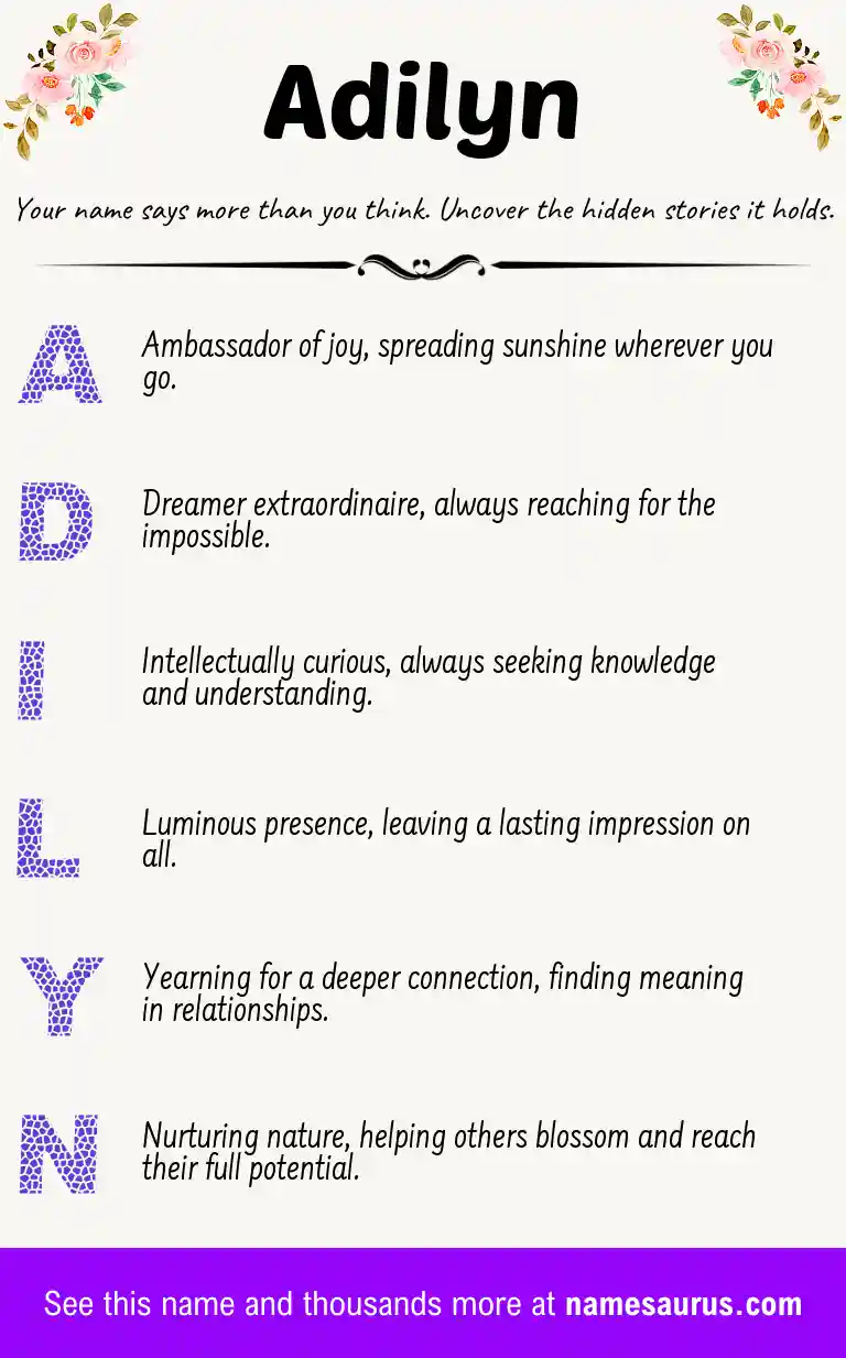 Acrostic poem about Adilyn.