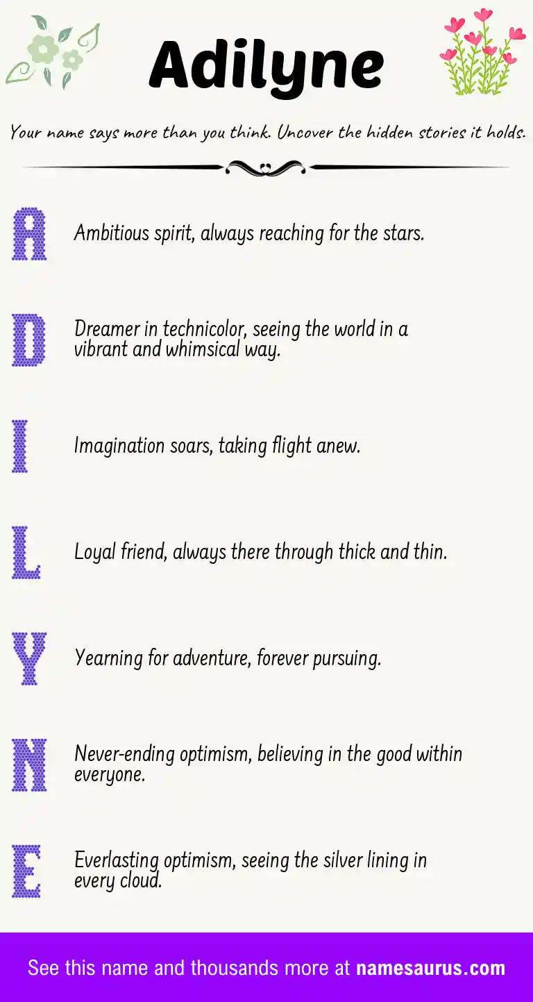 Acrostic poem about Adilyne.