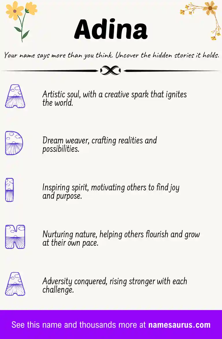 Acrostic poem about Adina.