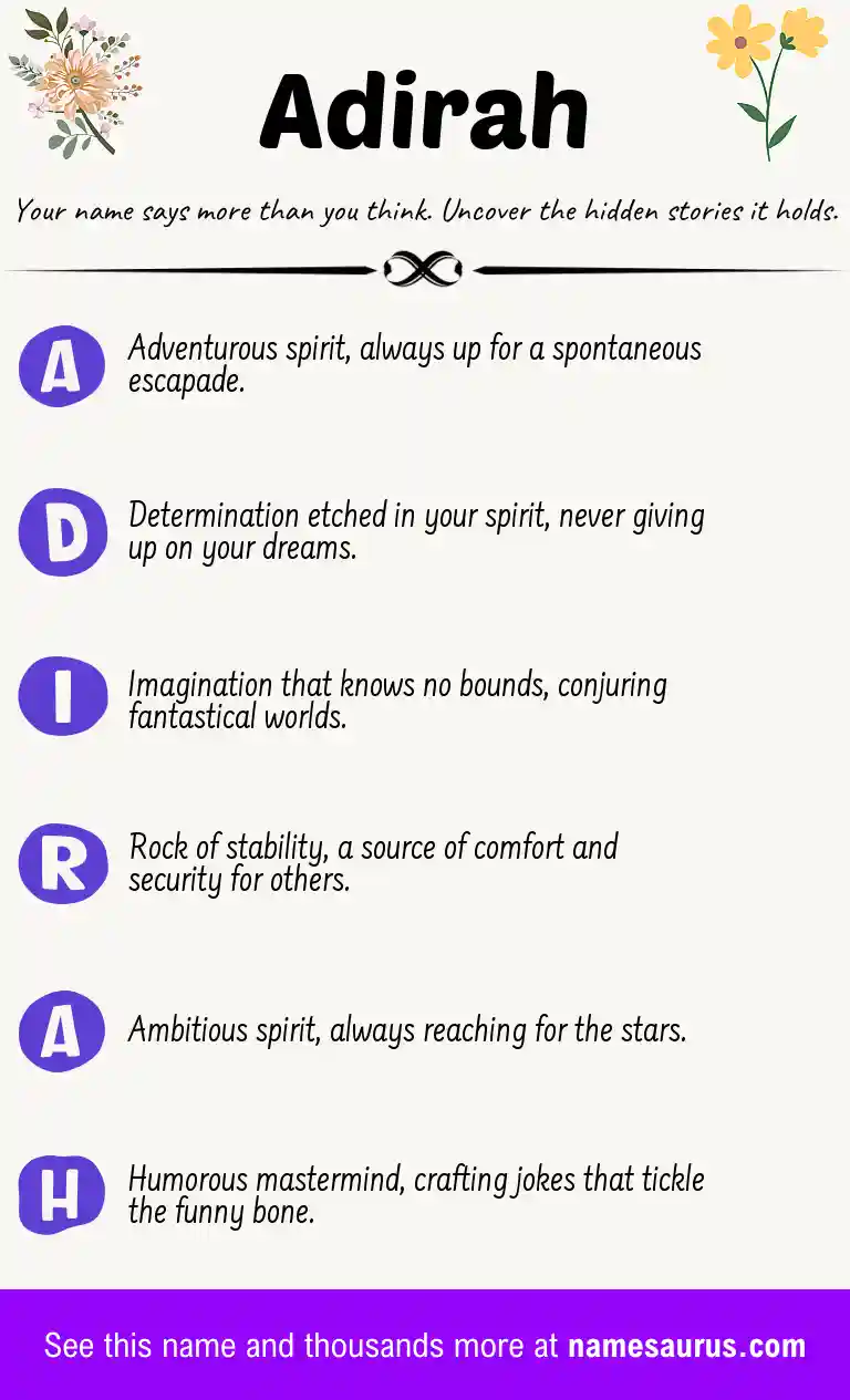 Acrostic poem about Adirah.