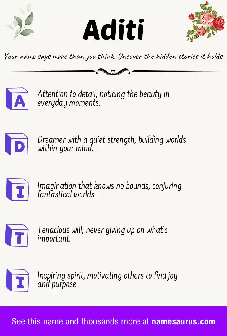 Acrostic poem about Aditi.
